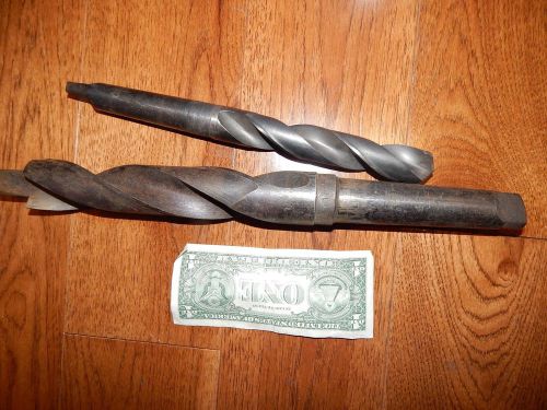 TWO LARGE CLEFORGE CLE-FORGE DRILL BITS 1 1/2 &amp; 1 INCH GOOD SHAPEHEAVY DUTY USA