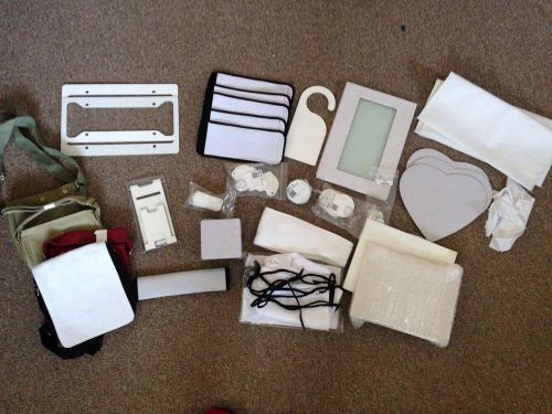 Sublimation starter kit lot mousepads, bags, pillows, coasters, etc for sale