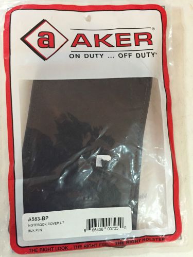 Aker A583-BP Black Plain 4&#034; x 7&#034; Notebook Cover W/ Plastic Insert For ID &amp; Cards