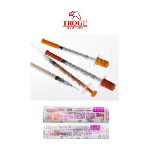 1ml Sterile Syringe with Needle 27G or 29G Troge Trojector-U 100 / Packs of 10