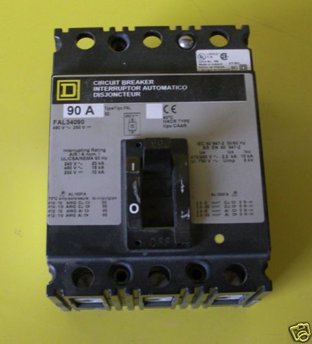 90 amp square d circuit breaker interrupter 250-480volt for sale