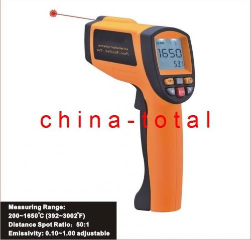 Professional Digital Infrared IR Laser Thermometer Pyrometer 200~1650°C DS 50:1
