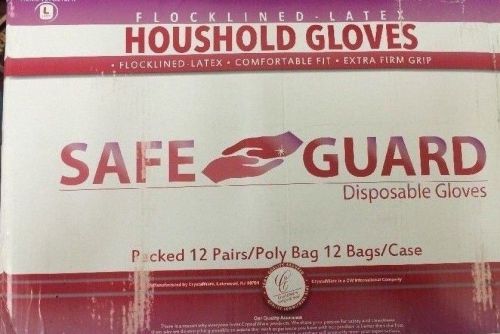 Gloves safeguard latex household disposable flocklind firm grip dish washing xl for sale