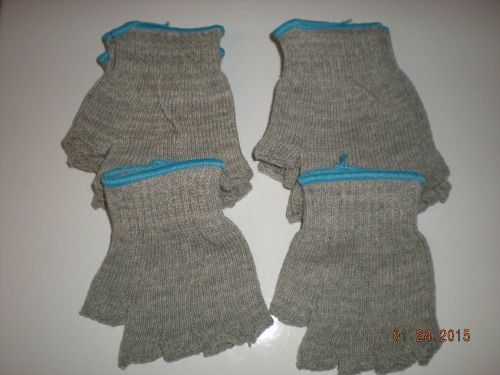 Magid Grey Cotton/Polyester Machine Knit Fingerless Gloves 6 pr.
