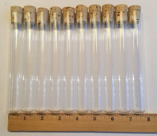 10 Pack, 6-inch,  Pyrex Glass Test Tubes with Cork Stoppers