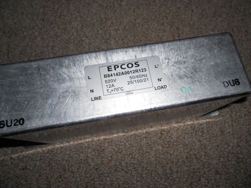 EPCOS EMC Line Power Filter B84142A0012R123   520V 12A 120V/ 220V 50/60HZ