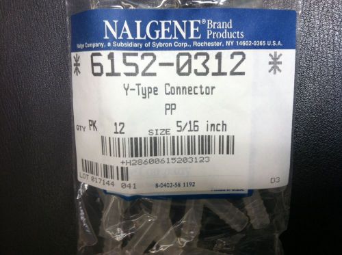 NALGENE 6152-0312 Polypropylene Y-Type Tubing Connector, 5/16&#034; 12/pk.