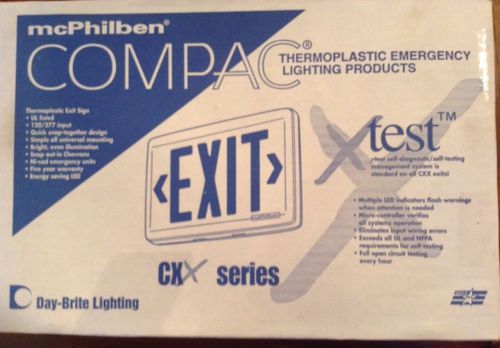 NEW MCPHILBEN COMPAC THERMOPLASTIC EXIT SIGN 120/277 INPUT CXXL3GB