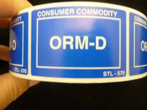 PREPRINTED SHIPPING LABELS- ORM-D CONSUMER COMMODITY DOT Sticker Label 500 - NEW
