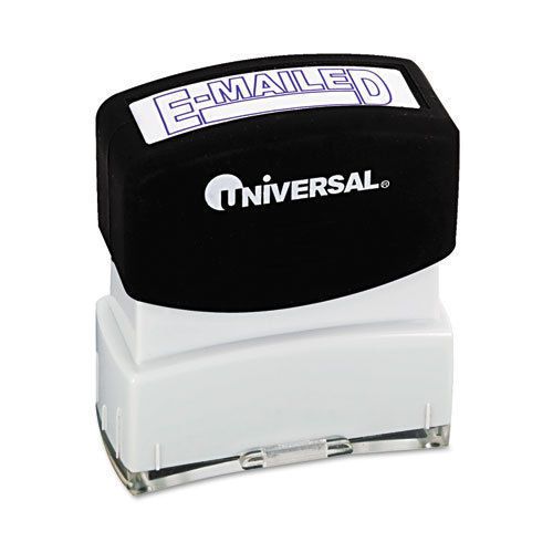 Universal Pre-Inked/Re-Inkable Message Stamp, E-MAILED - BLUE - 10058