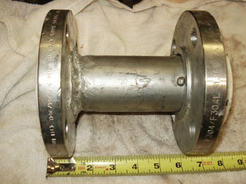 ~7 1/2&#034; Long 2&#034; Diameter Teflon Lined Stainless Steel (TLSS) Flanged Pipe Spool