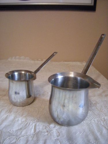 2 - CAMEL #4 &amp; #7 DIPPER LADLES 18-8 STAINLESS STEEL GRAVY SOUP BROTH  USED