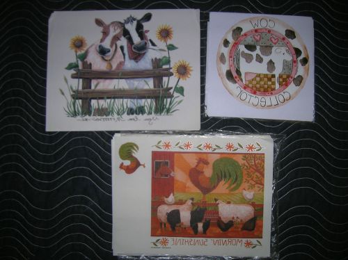 LOT #3 heat transfers ( 26 total) Cow and Rooster