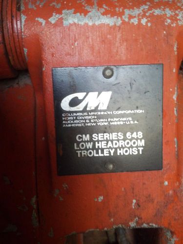 Cm cyclone 648 1 ton hand hoist chain hoist for sale