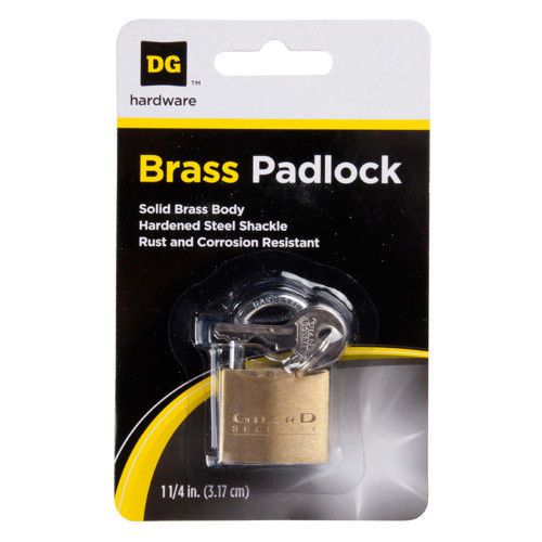 DG Hardware (Guard Security) Solid Brass Padlock 1-1/4-inch