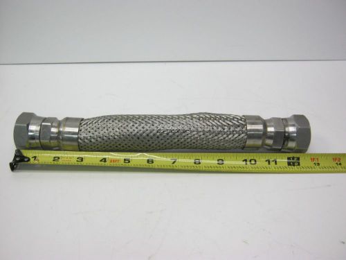 Braided Stainless Steel Flex Hose 12.5&#034; Long 1&#034; Flare Female Thread
