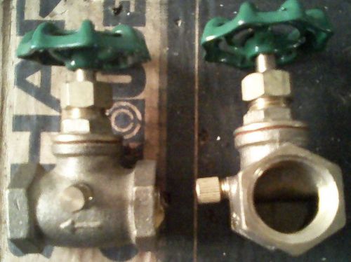 2 - 3/4&#034; threaded brass shut off gate valves