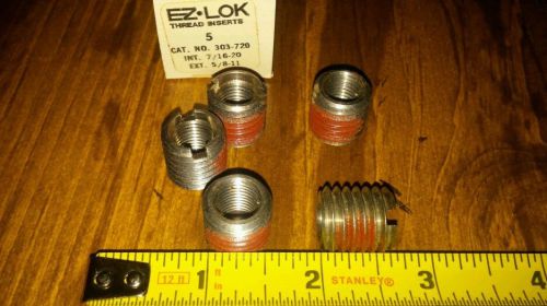 E-Z LOK 303-720 StainlessThread Insert, 7/16-20x9/16 &#034; Pack of 5 free shipping!