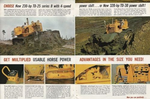 1962 International TD-25 &amp; TD-30 crawlers ad, nice color photos in centerspread