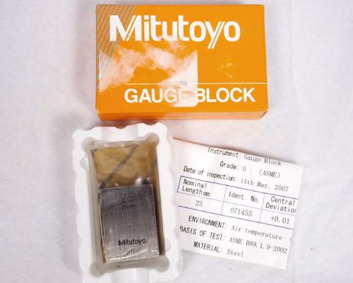 Mitutoyo 611635-531 25mm steel gauge gage block grade 0 asme new nos for sale