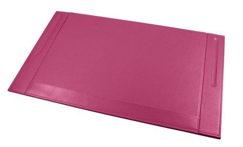 LUCRIN - Desk Pad with 2 Pen stands - Smooth Cow Leather, Fuchsia