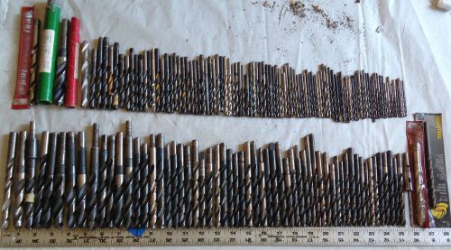 MACHINIST LATHE MILL TOOL NICE ASSORTED LOT 164 DRILL BITS VARIOUS SIZES LG - SM