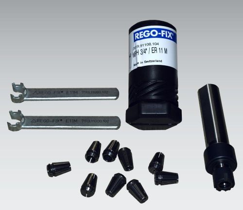 Rego - Fix 9 Piece Collet Set with Wrenches and Floating Holder (Hardinge Style)