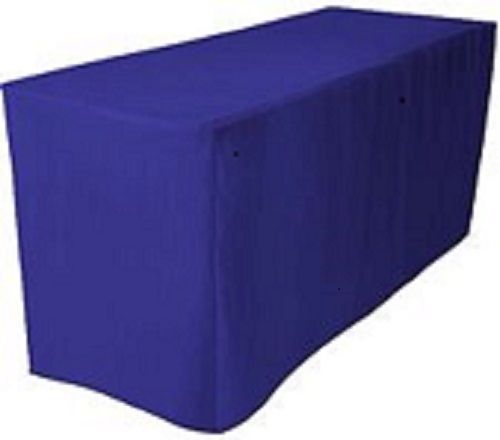 6&#039; ft. Fitted Polyester Table Cover Trade show Booth DJ Tablecloth ROYAL BLUE