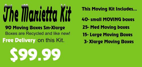 90 Moving Boxes &#034;The Marietta Kit&#034; Small -  X Large