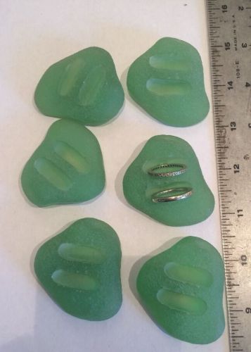 Ring Display Set Of 6 Frosted Acrylic Green Color
