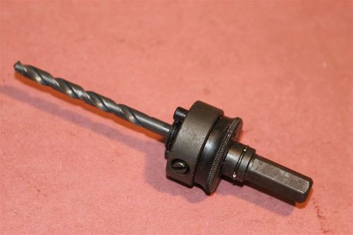 L s starrett a2 a-2 hole saw arbor 32-210mm with  1/4&#034; pilot drill for sale
