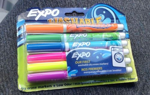 Expo Washable Dry Erase Markers FINE Tip - 6 Assorted Colors