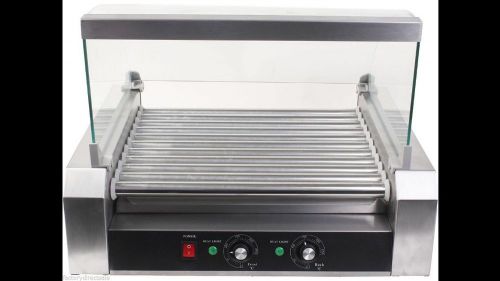 Commercial 30 Hot Dog 11 Roller Grill Cooker Grilling Machine W cover CE Men Dad