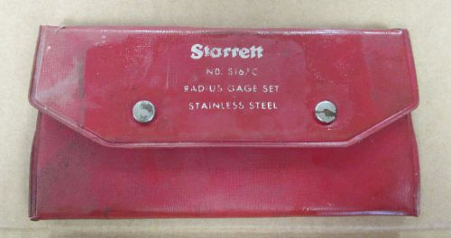 Used starrett 167c radius gage set (25 piece) 1/64&#034;-1/2&#034; w/ holder (jt) for sale