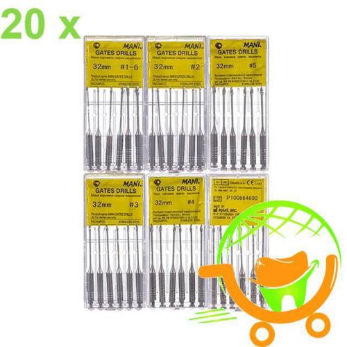 Lot 20 x High Quality Dental Gates Drills Endodontic Burs Root canal files by MA