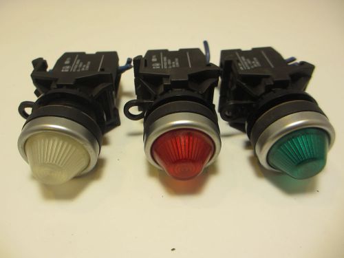 Klockner Moeller Assorted Pilot Light; 1- Red, 1- Green, 1- White