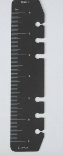 Filofax 6in plastic black ruler divider for 4 or 6 ring planner 7&#034; x 1.5&#034; for sale