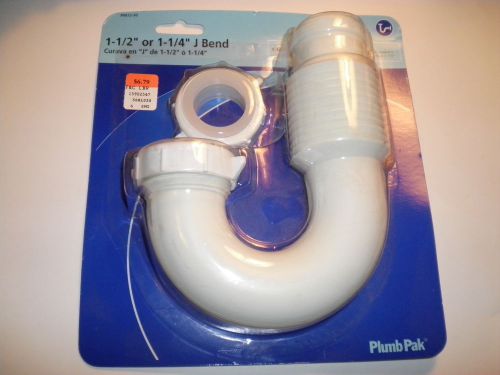 New plumb pak flex n fit 1 1/2 or 1 1/4 j bend plumbing pipe kitchen or bath for sale