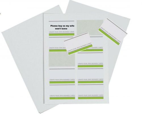 PEEL OFF BUSINESS CARDS - USE ONLY WHAT YOU NEED AND KEEP REPRINTING TEMPLATE