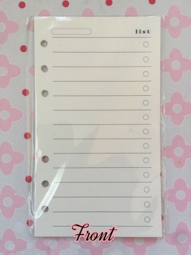 30x Personal Size A6 Planner Insert Refill To Do List Lined Paper For Filofax ?