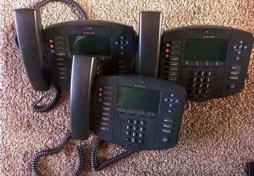 Lot of 3 Polycom SoundPoint IP 501 SIP VoIP Business Telephone 2201-11501-001