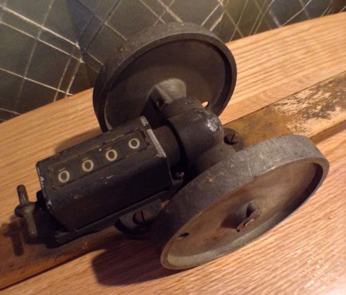 Rare &amp; Unique Antique/Vintage Rolling Wheel Mechanical Length Yard Counter
