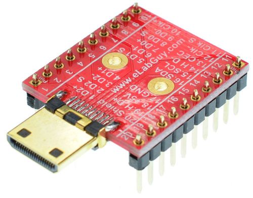 HDMI mini Type C Male socket Breakout Board, adapter,  eLabGuy HDMI-CM-BO-V1A