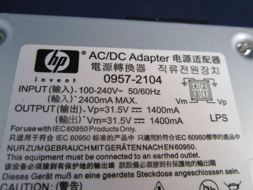 HP HEWLETT PACKARD AC/DC ADAPTER POWER SUPPLY BIN#20