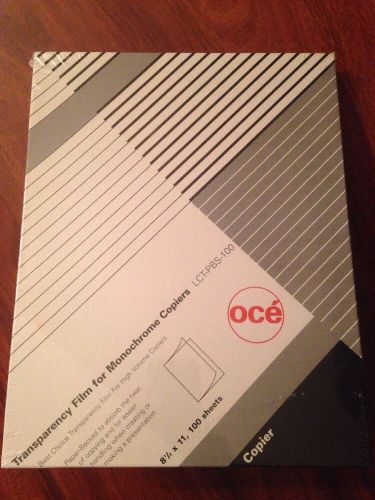 OCE Clear Transparency Film For Monochrome Copiers 100 8-1/2&#034; X 11&#034; NIB