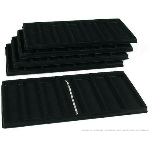 5 Black 7 Compartment Bracelet Display Tray Inserts