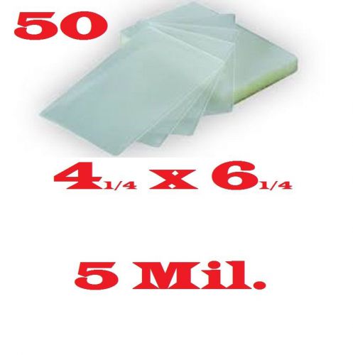 (50) 4-1/4 x 6-1/4 Laminating Laminator, Pouches Sheets Photo Video Card   5ml