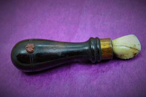 Rare 19 C Gilding tool rosewood &amp; equine tooth complete as found