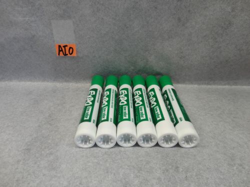 LOT OF 6 GREEN EXPO LOW ODOR CHISEL TIP DRY ERASE MARKERS, NEW (NO BOX) AIO