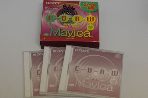 3-PACK SONY 3MCRW-156A MAVICA UNFORMATTED  REWRITABLE CD-RW BRAND NEW SEALED